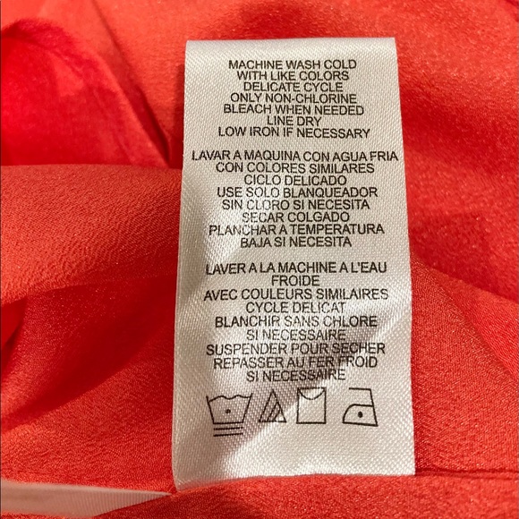 Calvin Klein Size L Coral Roll Tab Blouse - Picture 10 of 10